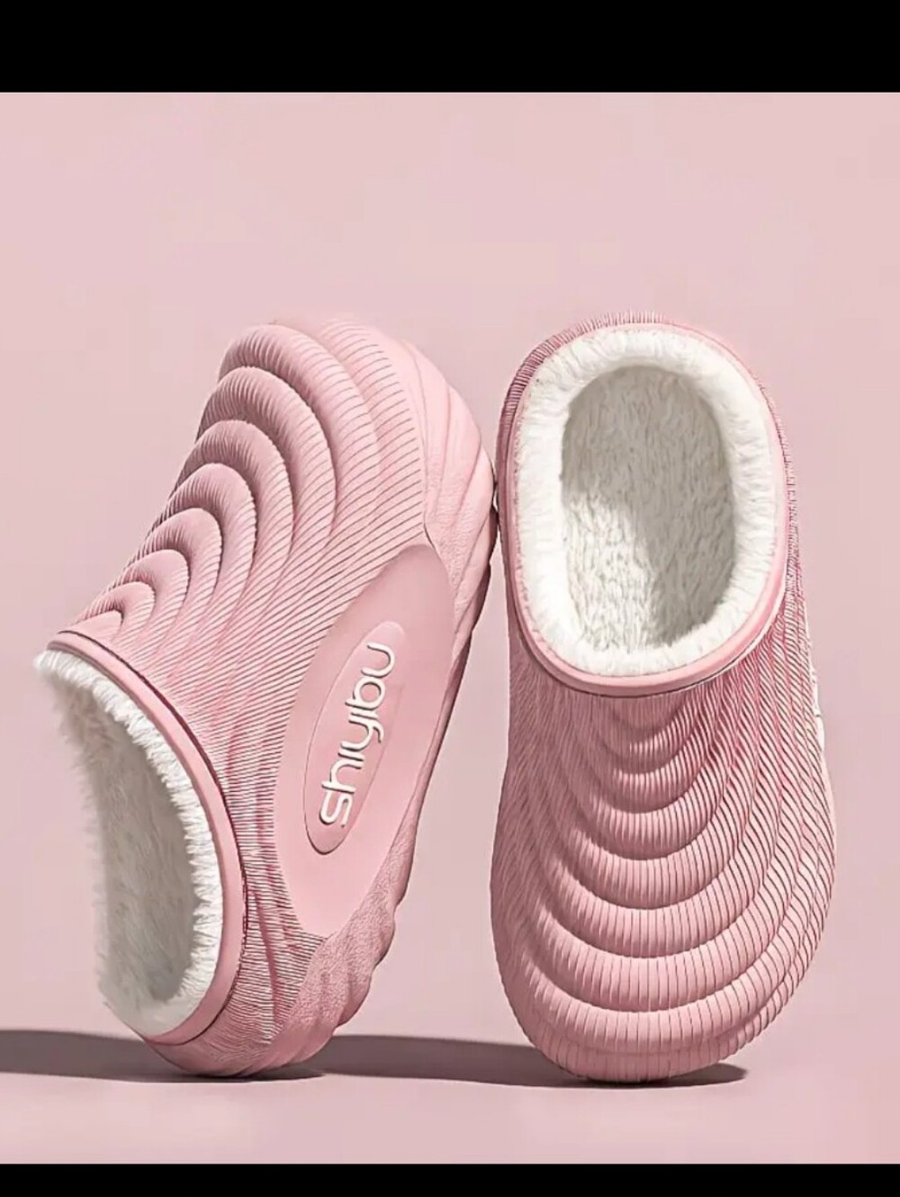 🆕️Cozy Pink Women's Slip-On Faux Fur Lined Clog Slippers
